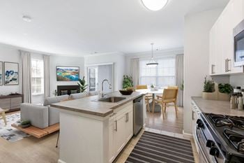 Kitchen and living room space
